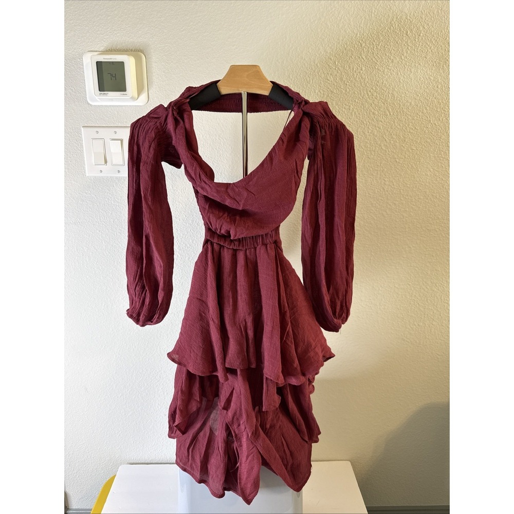 HYFVE‎ Women's Jumpsuit Shorts Gauze Maroon Size S